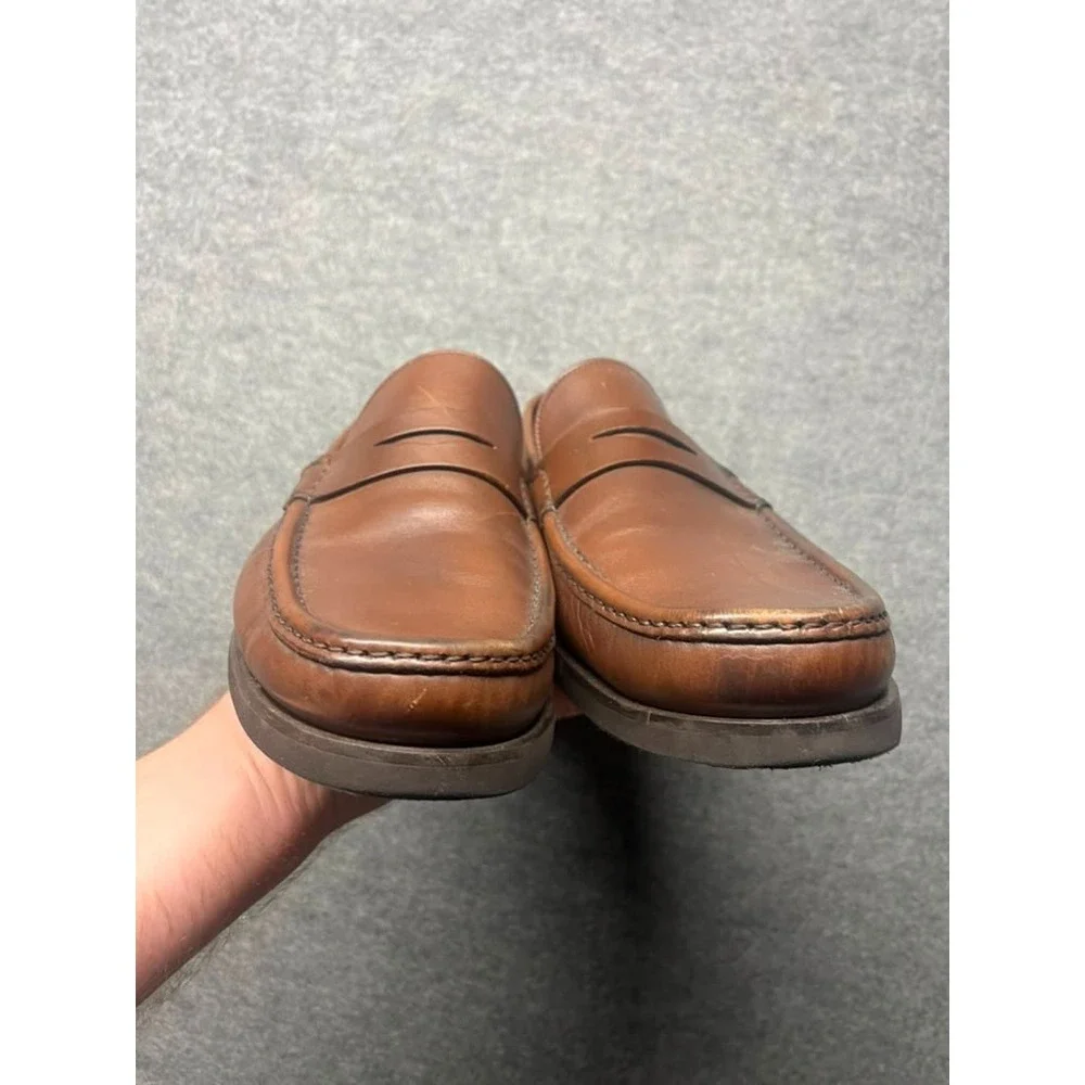 To Boot New York Adam Derrick Men's Brown Leather Penny Loafers Made in Italy 11